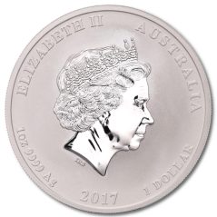 Moneda onza de plata Australia 1$ Dragón y Fénix 2017.