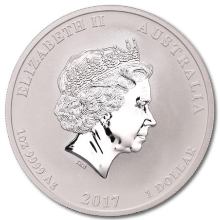 Moneda onza de plata Australia 1$ Dragón y Fénix 2017.