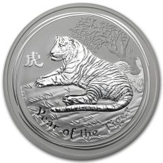 Moneda onza de plata 1$ Australia Lunar Tigre 2010  - 1