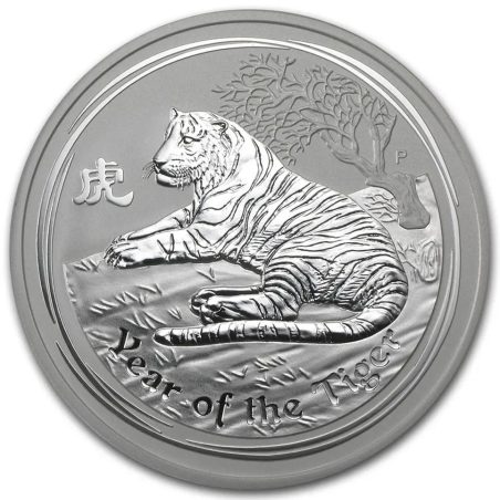 Moneda onza de plata 1$ Australia Lunar Tigre 2010  - 1