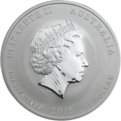 Moneda onza de plata 1$ Australia Lunar Cabra 2015. Marca León.