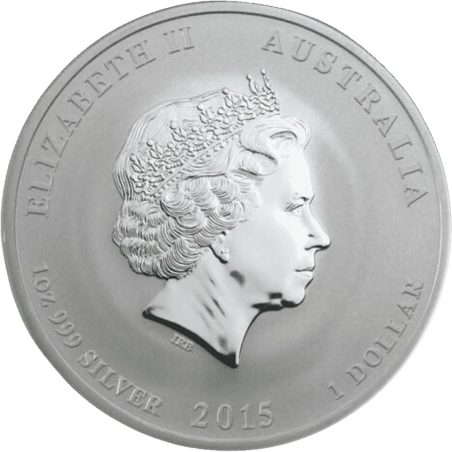 Moneda onza de plata 1$ Australia Lunar Cabra 2015. Marca León.