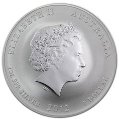 Moneda onza de plata 1$ Australia Lunar Dragón 2012. Marca León.