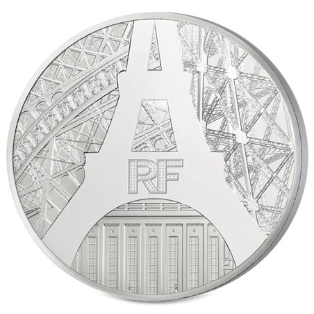 Francia 10€ 2014 UNESCO Torre Eiffel. Plata.  - 1