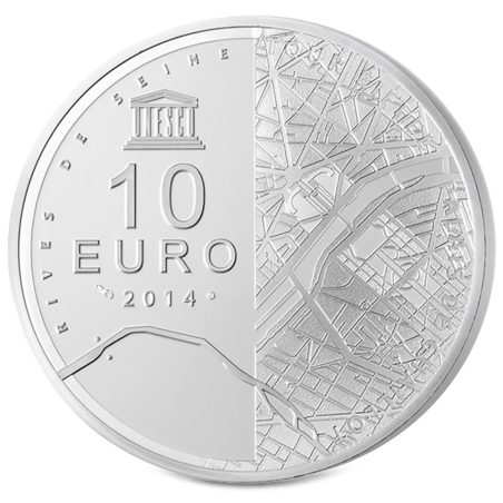 Francia 10€ 2014 UNESCO Torre Eiffel. Plata.