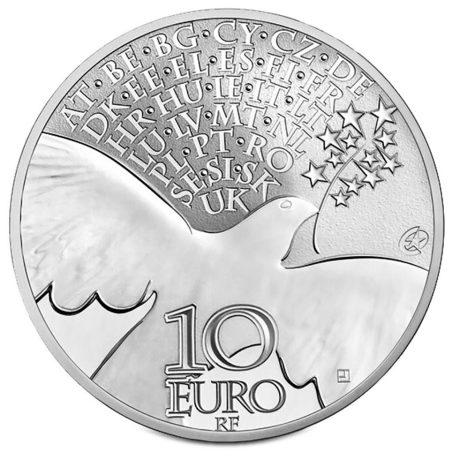 Francia 10 € 2015 Europa. 70 Años Paz en Europa. Plata.  - 1
