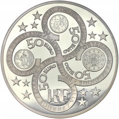 Francia 10 € 2003 Europa. Primer Aniversario Euro. Plata.  - 1