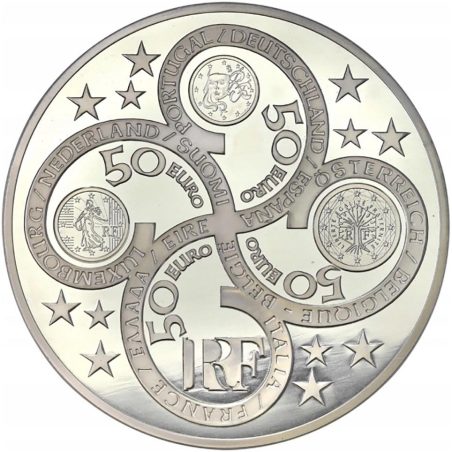 Francia 10 € 2003 Europa. Primer Aniversario Euro. Plata.  - 1