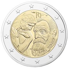 moneda conmemorativa 2 euros Francia 2017 Rodin. Proof