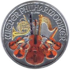 Moneda onza de plata 1,5 euros Austria Filarmonica 2015. Color  - 1