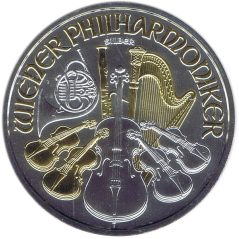 Moneda onza de plata 1,5 euros Austria Filarmonica 2017. Con oro.  - 1