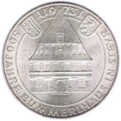 Moneda de plata 50 schilling Austria 1973 Casa Bummerl.  - 1