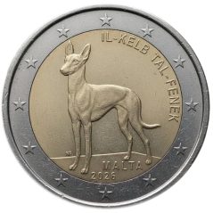 moneda conmemorativa 2 euros Malta 2026 Perro del Faraón.  - 1