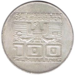Moneda de plata 100 schilling Austria 1976 Milenario Carinthia.