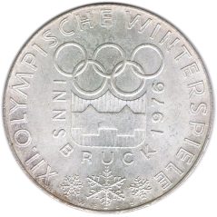 Moneda de plata 100 schilling Austria 1976 Olimpiada de Innsbruck.  - 1