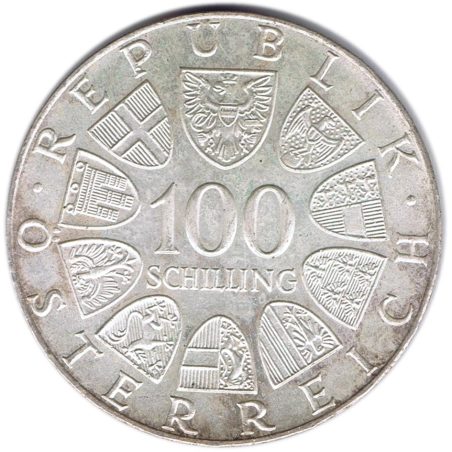 Moneda de plata 100 schilling Austria 1976 Olimpiada de Innsbruck.