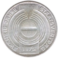 Moneda de plata 100 schilling Austria 1975 Tratado de Estado.  - 1