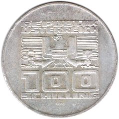 Moneda de plata 100 schilling Austria 1975 Tratado de Estado.