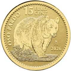 Moneda 1/10 Onza de oro 15 cts. de euro España 2026 Oso Pardo.  - 1