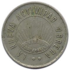 Moneda 1 peseta Cooperativa Obrera La Nueva Actividad. Sans.