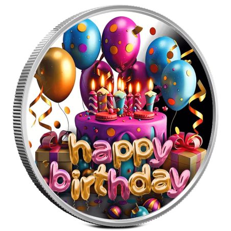 Moneda de plata 500 Francs Camerun 2025 Feliz Cumpleaños.  - 1