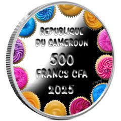 Moneda de plata 500 Francs Camerun 2025 Feliz Cumpleaños.