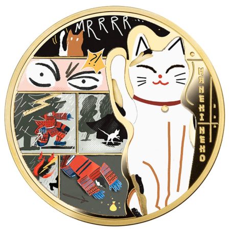 Moneda onza de plata 2$ Niue 2025 Maneki Neko. Gato Suerte.  - 1