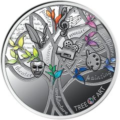Moneda de plata 1$ Niue 2026 Árbol de las Artes.  - 1