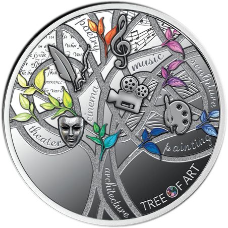 Moneda de plata 1$ Niue 2026 Árbol de las Artes.  - 1
