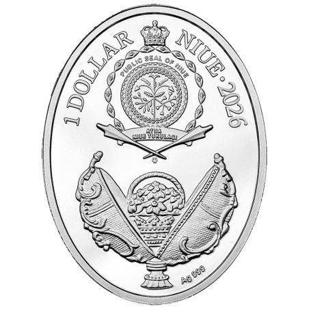 Moneda de plata 1$ Niue 2026 Huevo de Pascua.