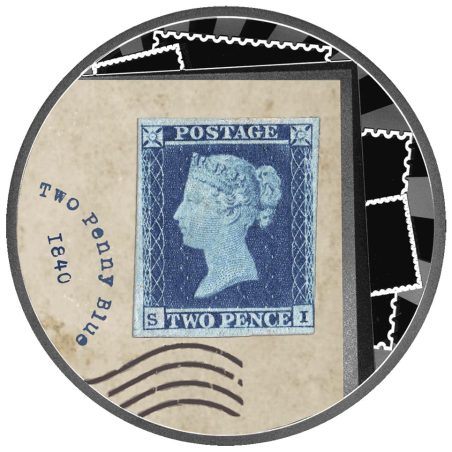 Moneda de plata 500 Francos Camerún 2025 Sello Penny Blue.  - 1