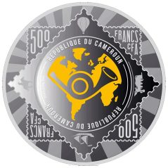 Moneda de plata 500 Francos Camerún 2025 Sello Penny Blue.