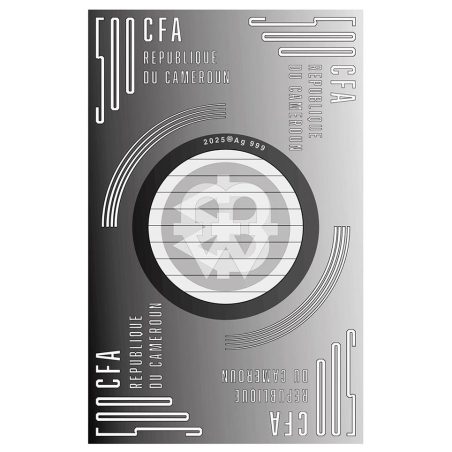 Moneda de plata 500 Francs Camerun 2025 Niño bajo el Sol.