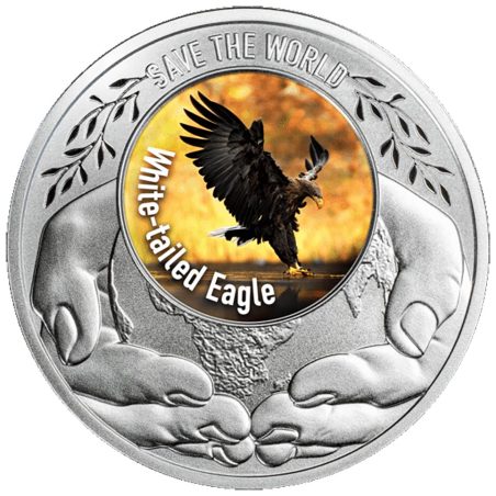 Moneda de plata 500 Francos Camerún 2026 Águila cola blanca.  - 1