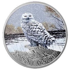 Moneda onza de plata 20$ Canadá 2016 Buho de las Nieves.  - 1