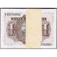 (1953/07/22) Madrid. 1 Peseta. SC. Taco de 100 billetes