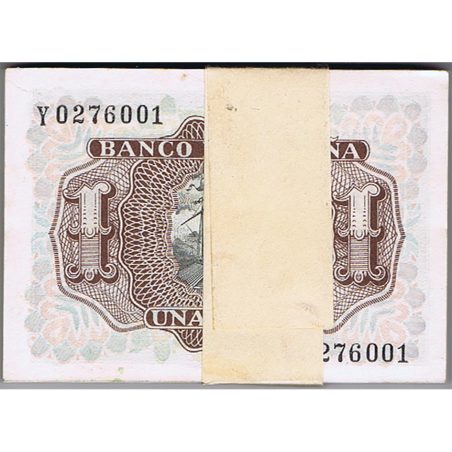 (1953/07/22) Madrid. 1 Peseta. SC. Taco de 100 billetes