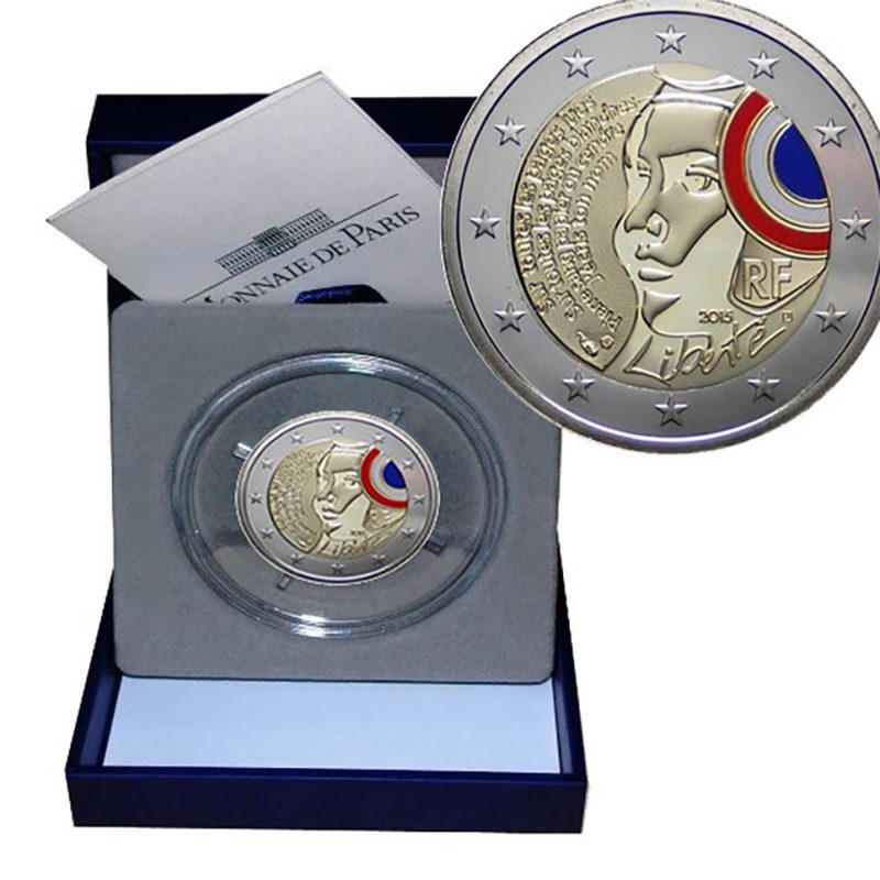 moneda conmemorativa 2 euros Francia 2015 Federación. Proof - 2 moneda conmemorativa 2 euros Francia 2015 Federación. Proof - 2