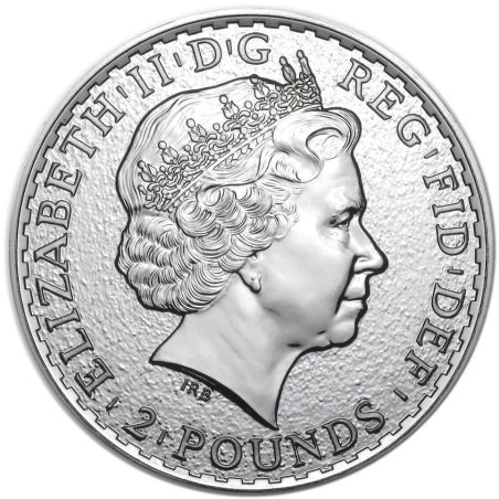 Moneda onza de plata Britannia 2 Pounds Inglaterra 2015. Con oro