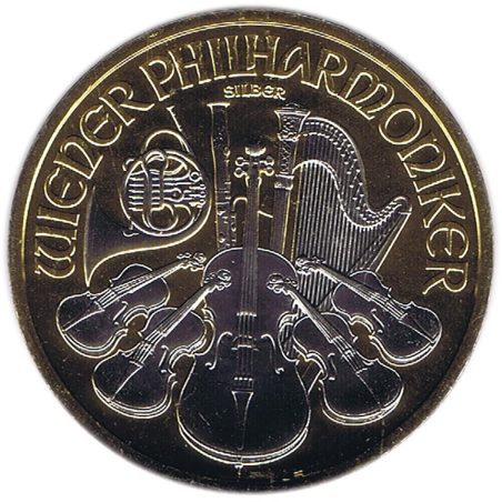 Moneda onza de plata 1,5 euros Austria Filarmonica 2016. Rodio.  - 1