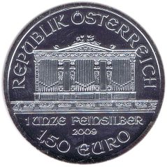 Moneda onza de plata 1,5 euros Austria Filarmonica 2016. Rodio.
