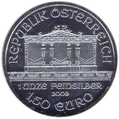 Moneda onza de plata 1,5 euros Austria Filarmonica 2016. Rodio.