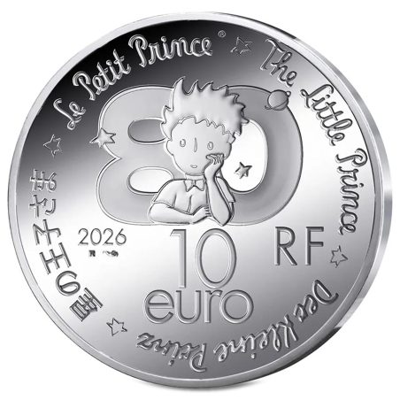 Francia 10€ 2026 El Principito. El Avión. Plata color.