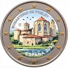 moneda conmemorativa 2 euros España 2026 Monasterio Poblet. Color B  - 1