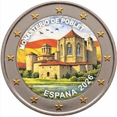 moneda conmemorativa 2 euros España 2026 Monasterio Poblet. Color C  - 1
