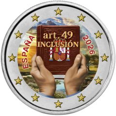 moneda conmemorativa 2 euros España 2026 Inclusión. Color A  - 1