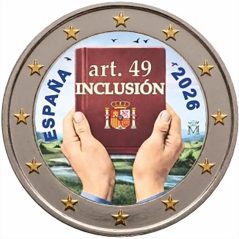 moneda conmemorativa 2 euros España 2026 Inclusión. Color B  - 1