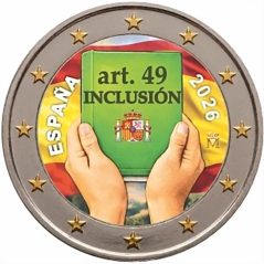 moneda conmemorativa 2 euros España 2026 Inclusión. Color C  - 1