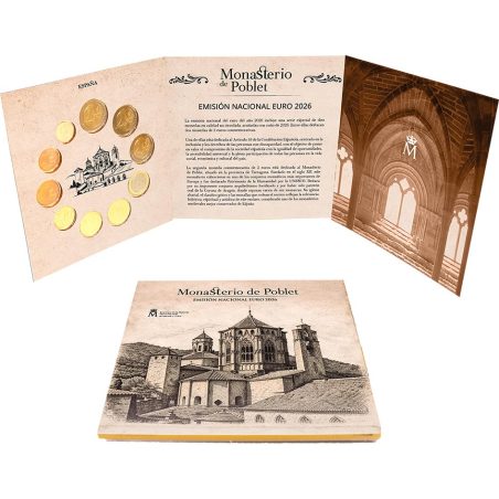 Cartera oficial euroset España 2026 + 2€ Inclusión y Poblet.  - 1