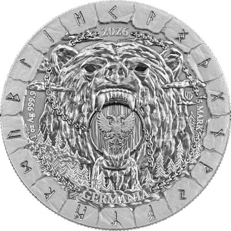 Moneda onza de plata Alemania 5 Mark 2026 Bodvar.